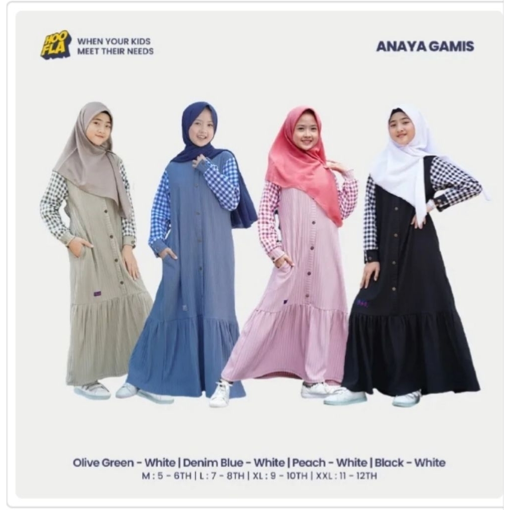 KREMOKIDS HOOFLA ANAYA ( GAMIS TANPA HIJAB ONLY GAMIS ) - KK