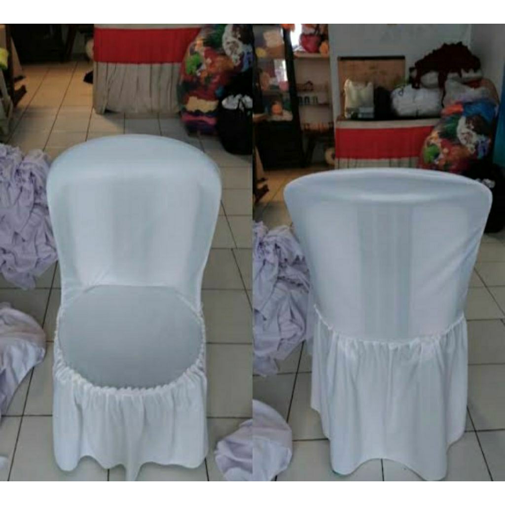 PROMO Sarung Kursi Napolly Plastik Polos - Bungkus Kursi Plastik Murah - Sarung Kursi Warna Putih