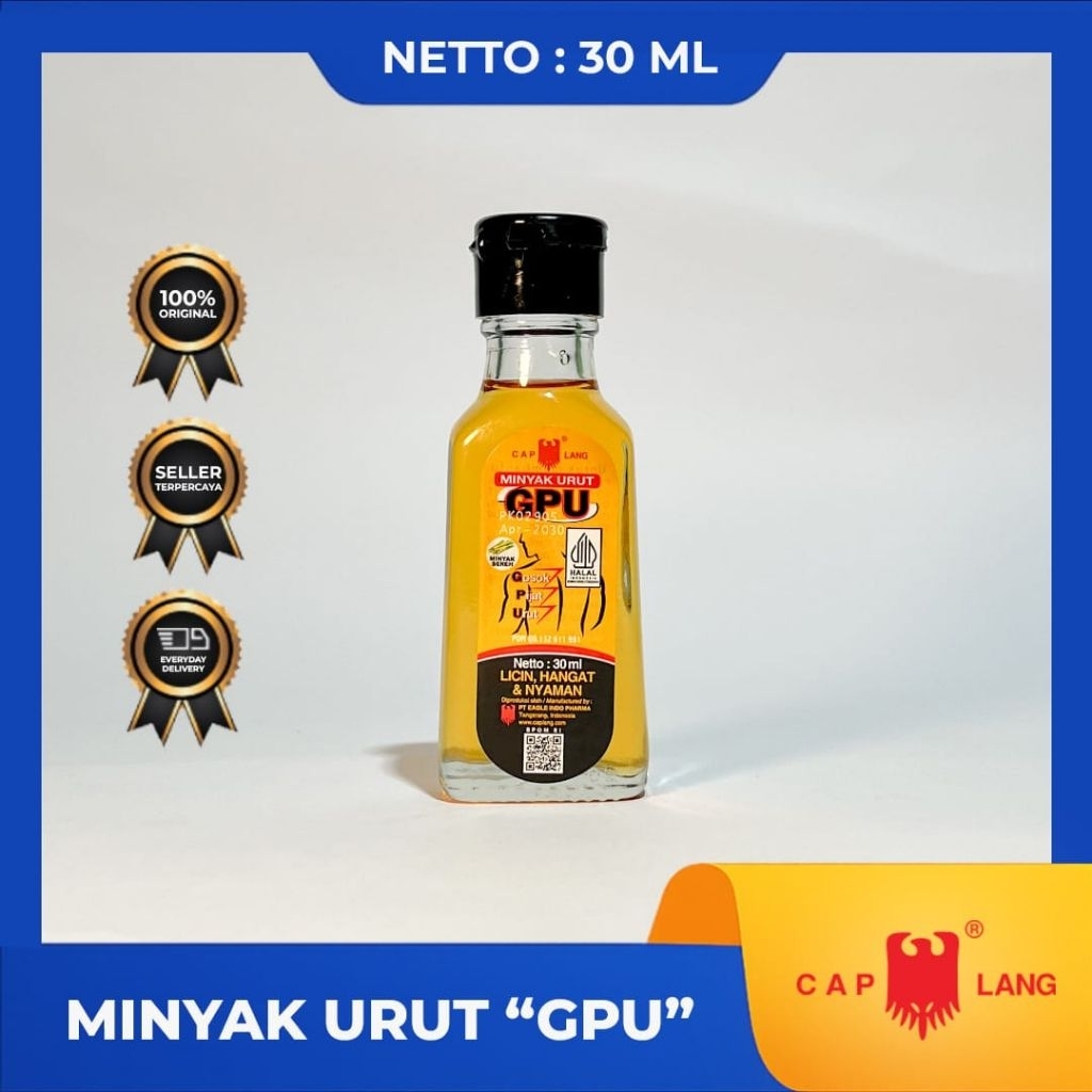 (PAKET GROSIR) MINYAK URUT GPU 30ml Merk CAPLANG
