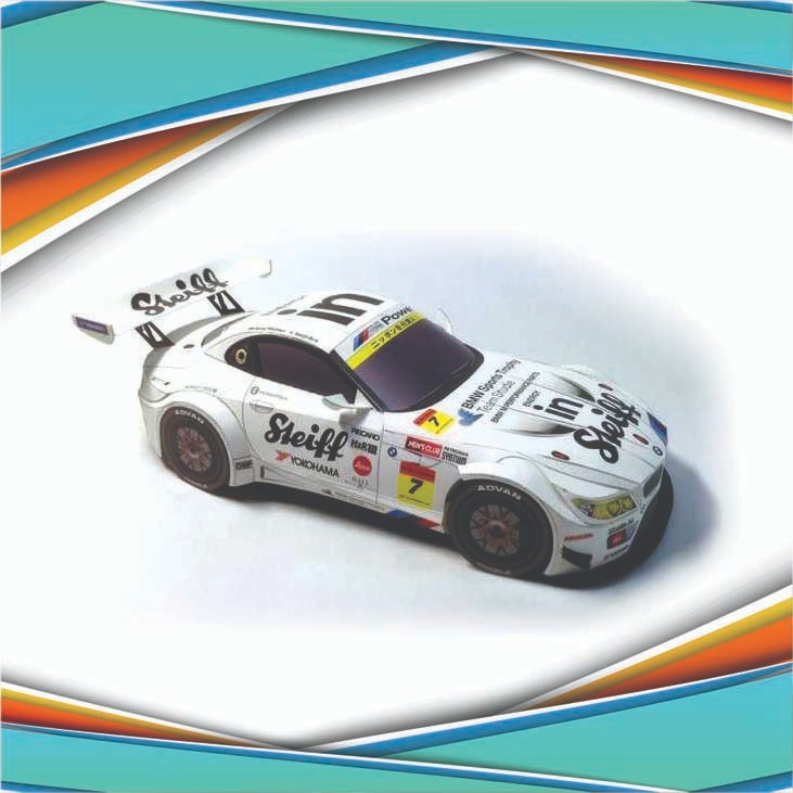 Papercraft Mobil BMW Z4 GT3 Cetak Print Pola