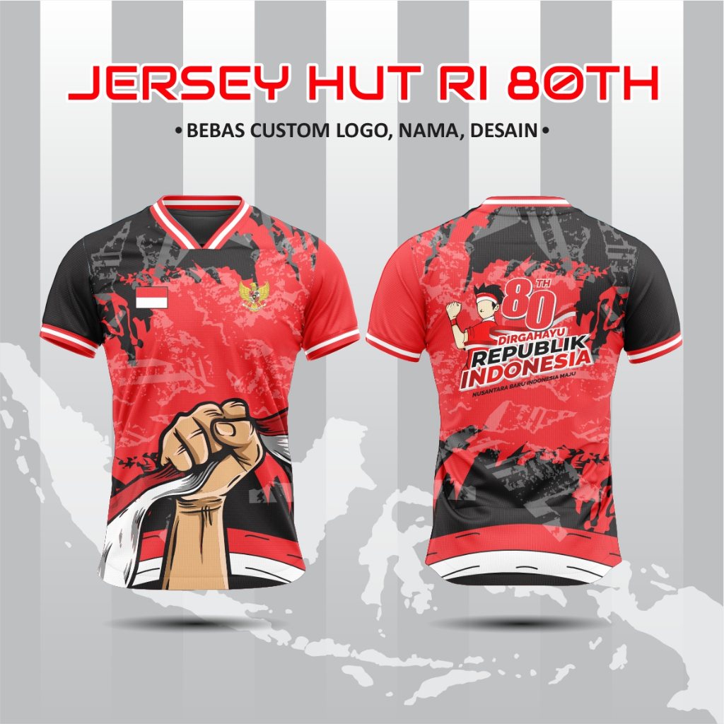 Jersey HUT RI 80th | Jersey Dirgahayu Indonesia 80th | Jersey Custom Satuan