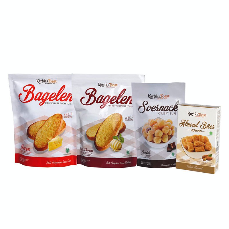 

kartika toast bagelen butter 72 gr dan bagelen cheese 72 gr