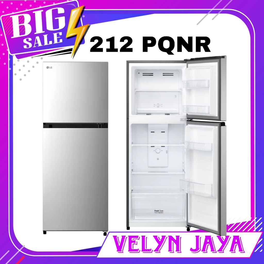 Kulkas LG 2 pintu non inverter low watt 212 pqnr kulkas 2 pintu low watt LG