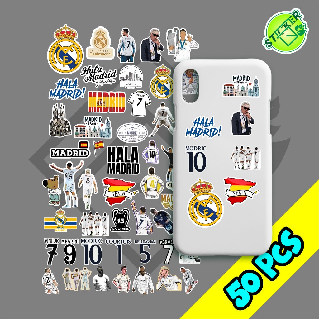 

STIKER PACK ISI 50PCS REAL MADRID AKSESORIS HP LAPTOP TUMBLER KOPER