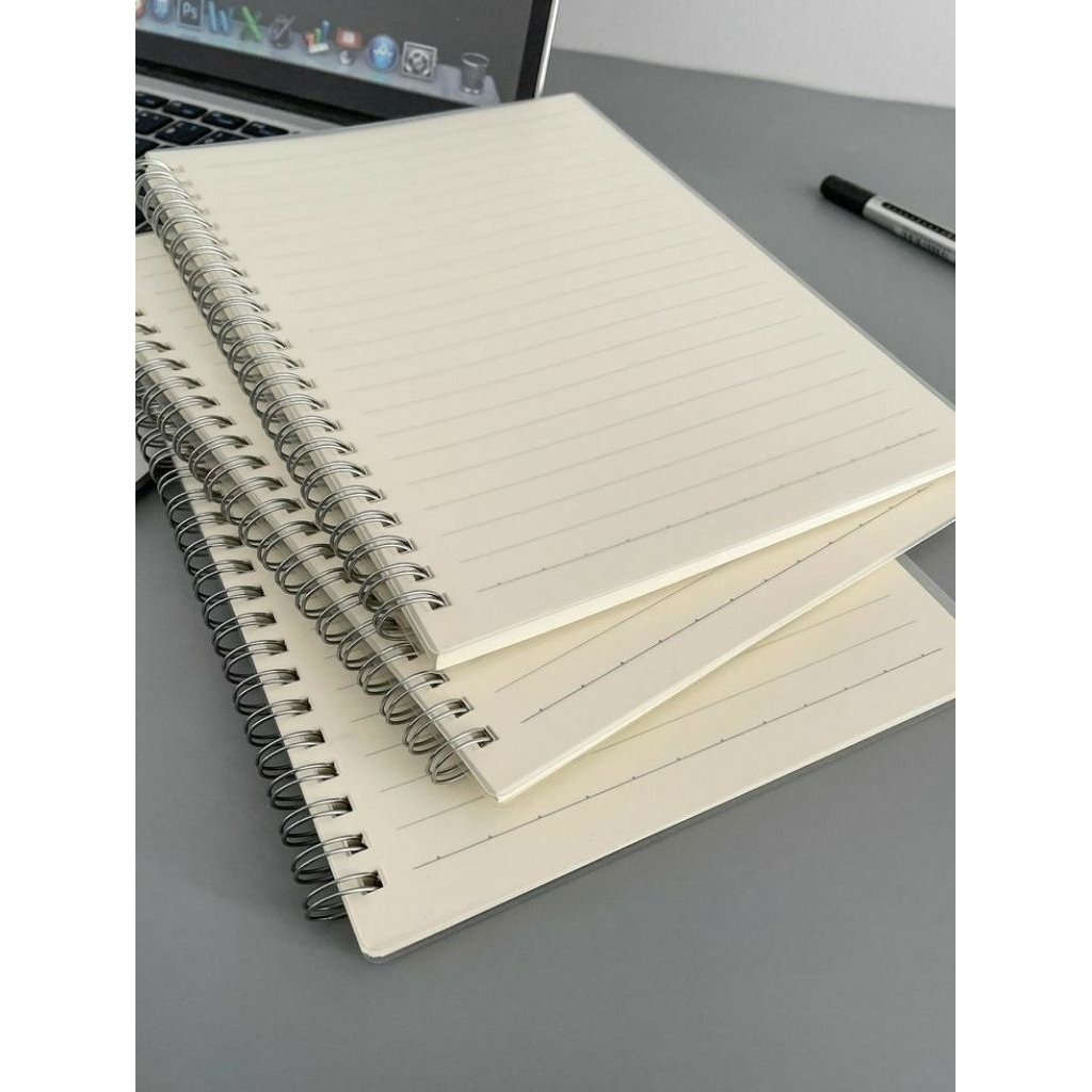 

[Whispers] Cover Transparan A5 B5 A4 Buku Catatan Notebook Spiral Line Dotted Blank Grid Journal