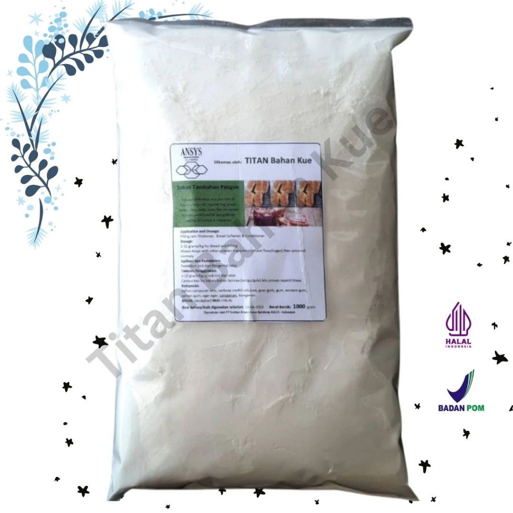 

ANSYS Bahan Tambahan Untuk Pelembut Kue dan Roti ( Repack: 300, 450, 950 Gram )