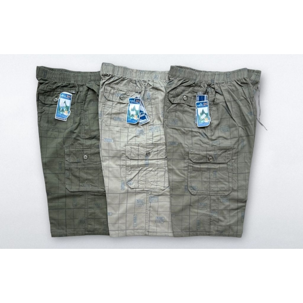celana 7/8 kargo pinggang karet
