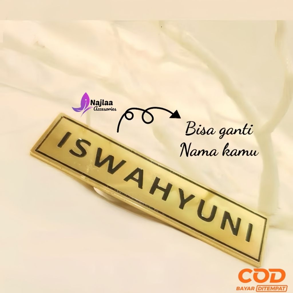 

Papan Nama / Nametag List Hitam || Aksesoris Tanda Pengenal Premium