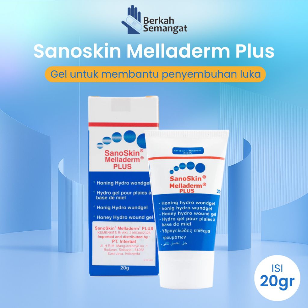 Sanoskin Melladerm Plus 20gr / Wound Care / Rawat Luka / Salep Luka