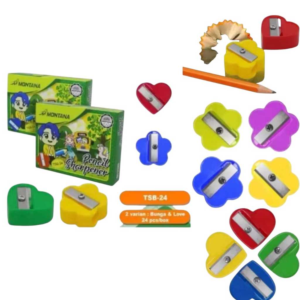

Serutan Pensil / Rautan Pensil Mika Mini Motif Isi 24 Pcs Murah