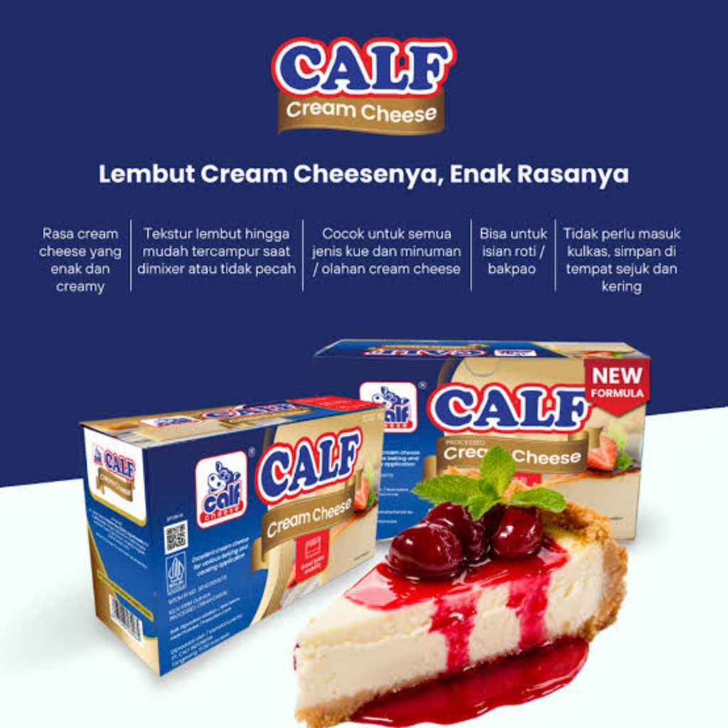 

Keju Calf Cream Cheese 200 gram Serbaguna