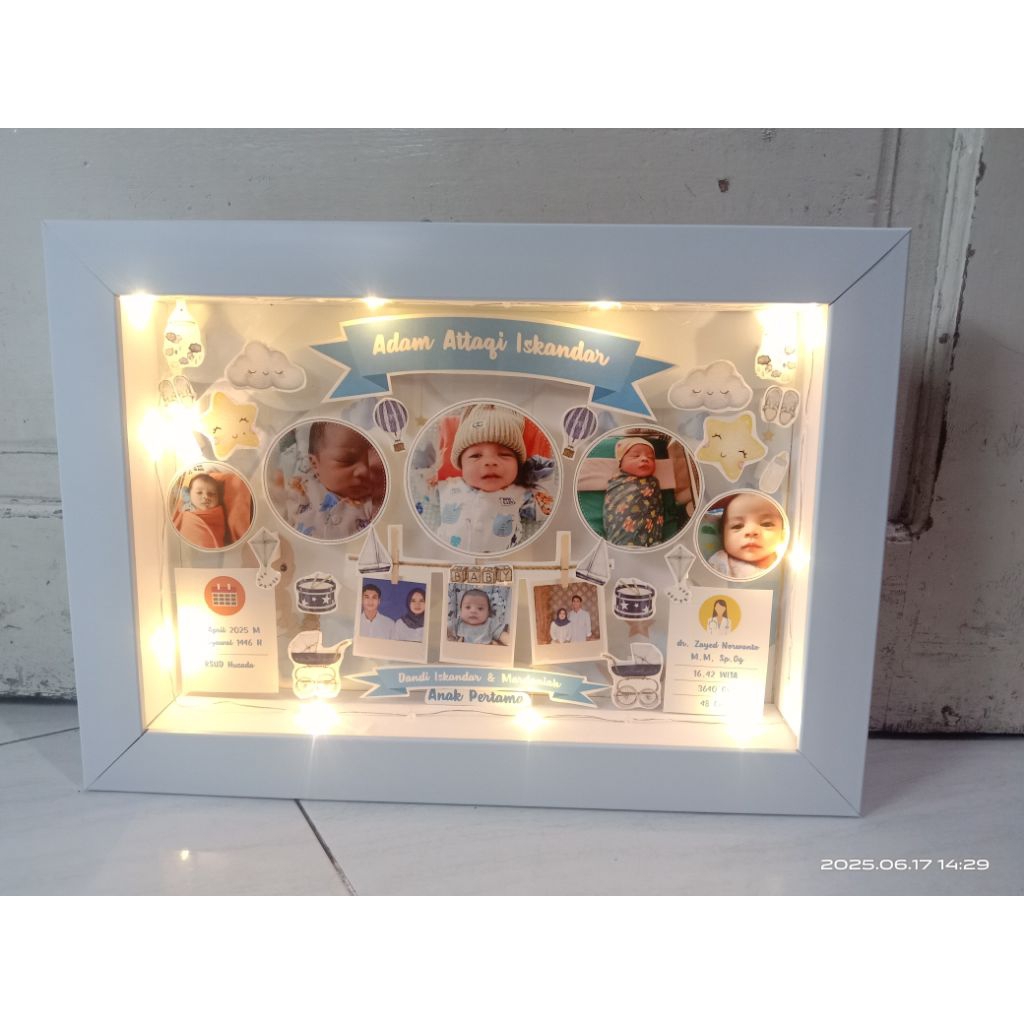 Biodata Anak 3D Bingkai Kaca
