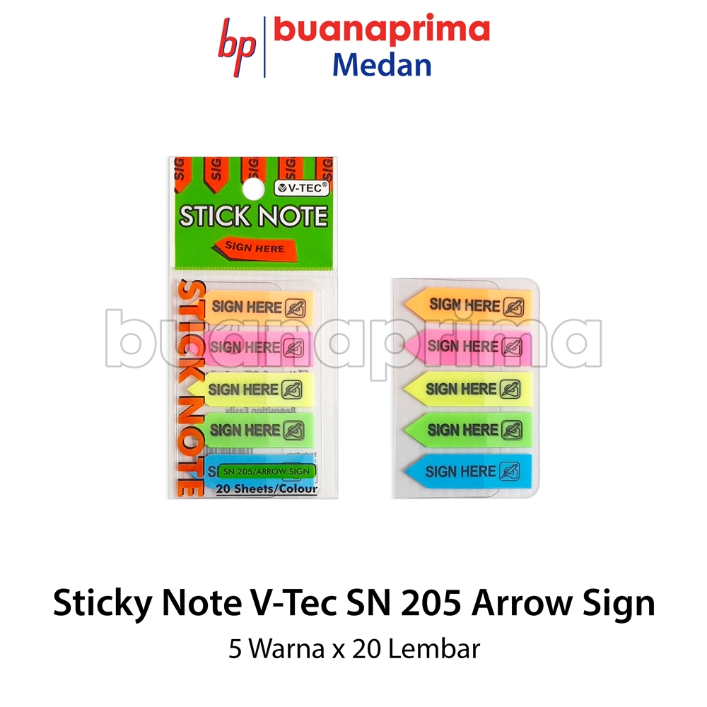 

Sticky Notes V-TEC ARROW SIGN SN 205 Plastik Panah Post Memo Stick It Note Penanda Tempelan Stiker Index And Mark