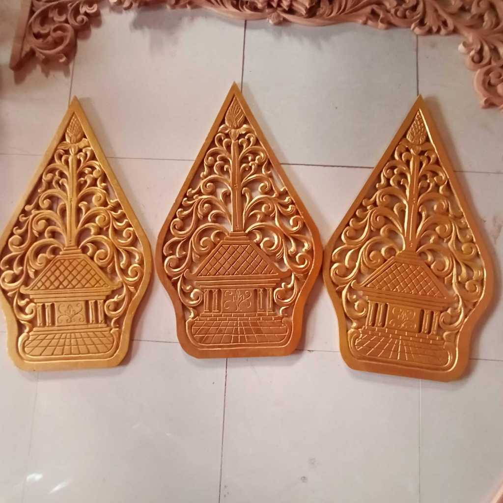 KELIR Gunungan Wayang Kayu Ukir Ukuran 60x60cm Wayang Kayu Ukir Custom