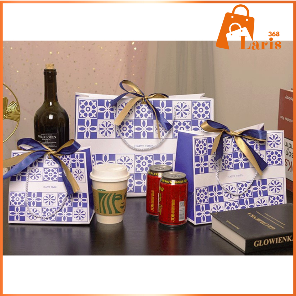 

Laris368 Paper Bag Paperbag Kado Tas Hampers Goodie Bag Aesthetic Motif Batik Etnik Pita Premium