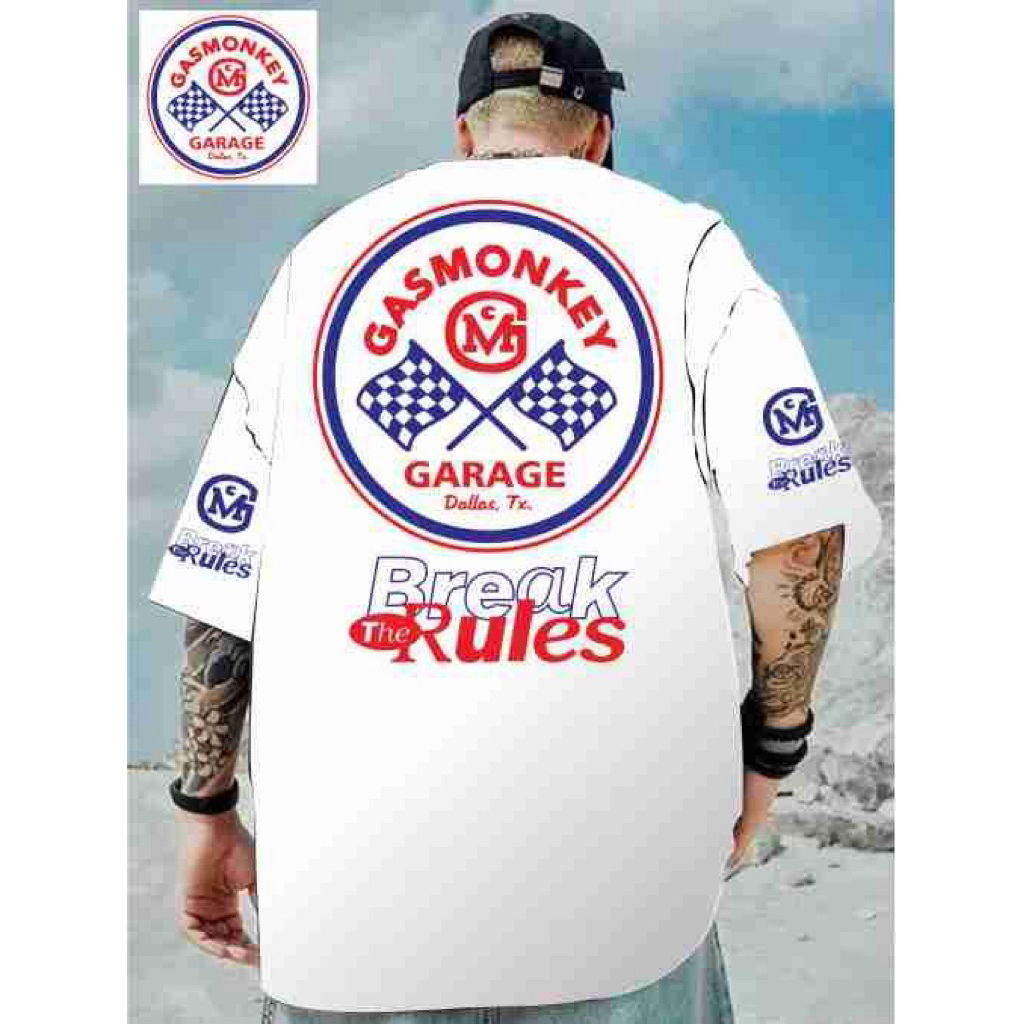 Baju Kaos Tshirt Pria / Man Tumblr Tee Motif Gas Monkey Racing Break Rules