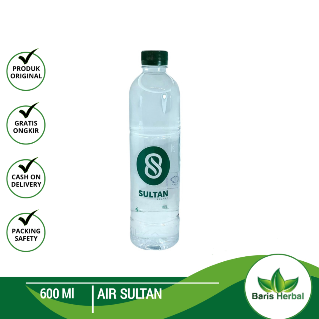 

Air Sultan | Air Mineral Alkali pH Tinggi | Air Kesehatan pH Tinggi 600 Ml
