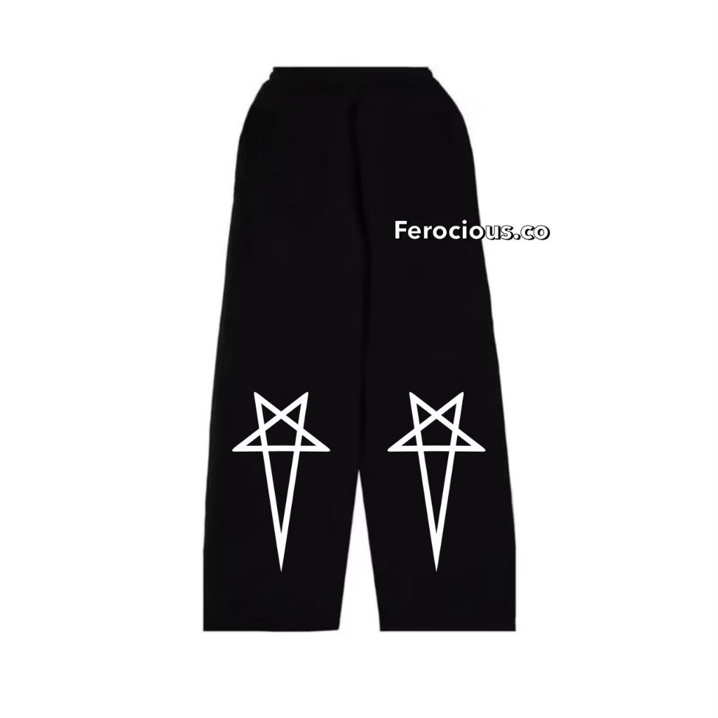 Celana Sweatpants Baggy Black Long Stars Black Celana Panjang Katun Long Pants Premium Street Wear