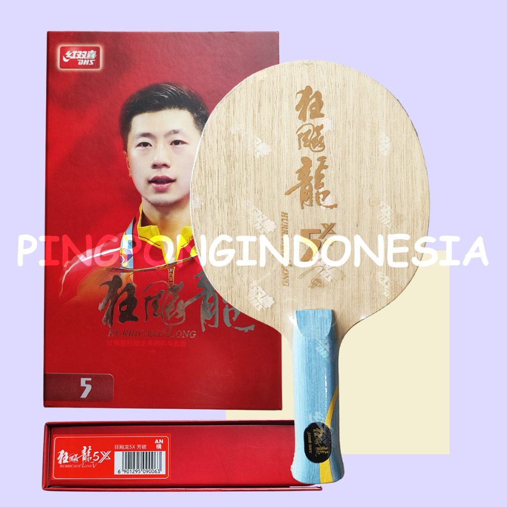 DHS Hurricane MaLong 5X - Blade Kayu Pingpong Tenis Meja Bat Bet Long V Ma long 5x Long5x Kayu Tenis