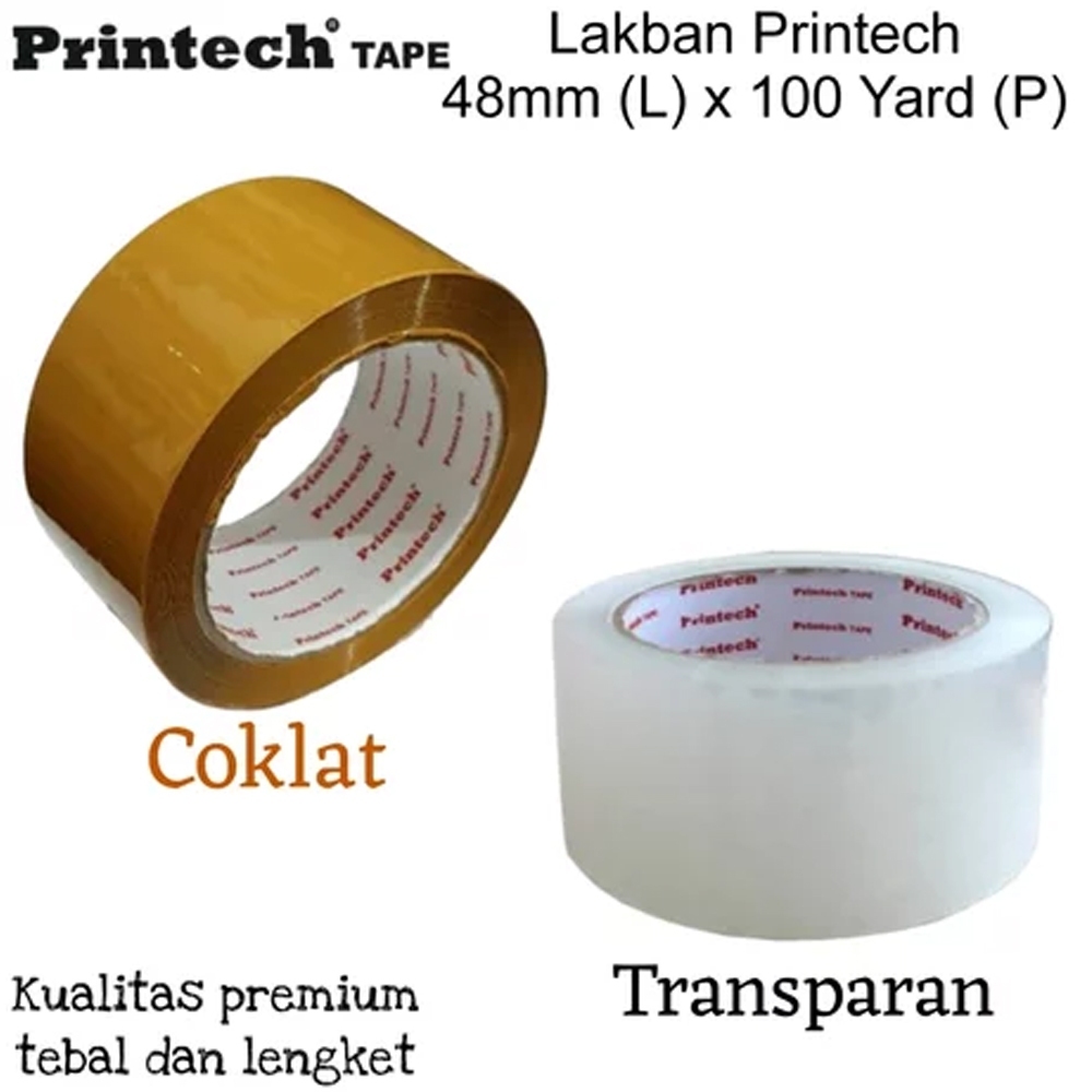 

LAKBAN PRINTECH 48 MM 100 YARD TEBAL DAN KUAT BENING DAN COKLAT