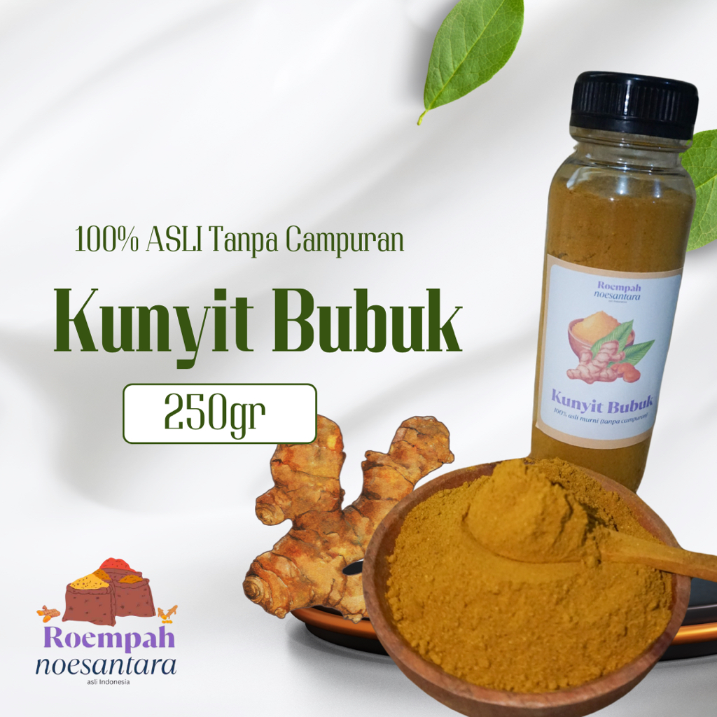 

250gr Kunyit Bubuk ASLI 100% TANPA CAMPURAN Kunyit Murni / Serbuk Kunyit Halus Minuman Tradisional Herbal Jamu