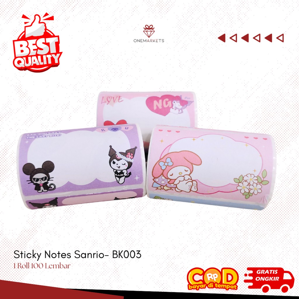 

Sticky Notes Anime / Cute Memo Pad SANRIO Kuromi / Hadiah Ulangtahun Anak Unik / Perlengkapan Alat Tulis Sekolah - BK003