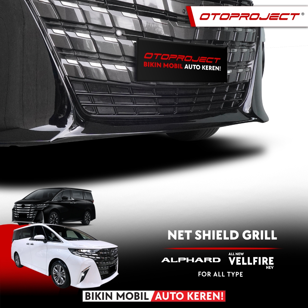 Otoproject - NETSHIELD GRILL ALPHARD 2024/Grill Depan Alphard Custom/Grill Alphard 2024 Hitam Glossy