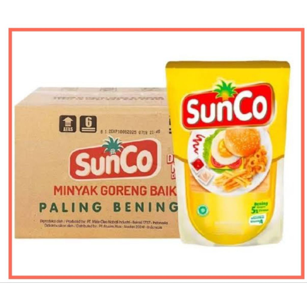 

Mbakolamis. Minyak Goreng Sunco 2 Liter/Minyak goreng murni dan bening untuk memasak lebih tahan lama (KARGO)
