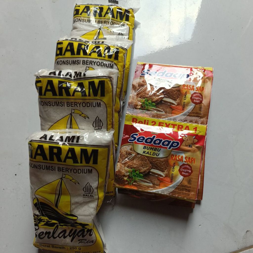 

PAKET MURAH 4PCS GARAM HALUS 250GR 18PCS SEDAP BUMBU KALDU. 130