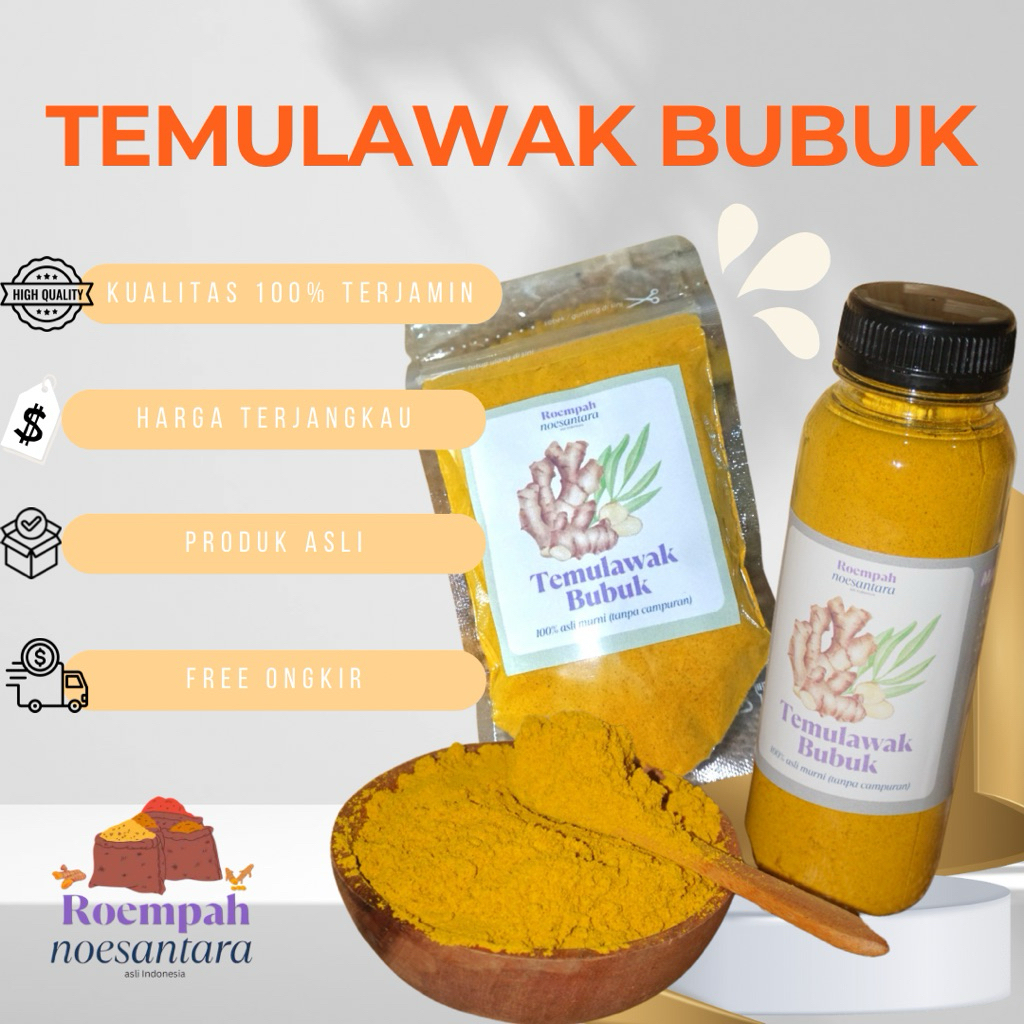 

Temulawak Bubuk 100% ASLI Tanpa Campuran Murni 100g 250g 500g Temulawak Murni / Serbuk Temulawak Halus Minuman Herbal Jamu