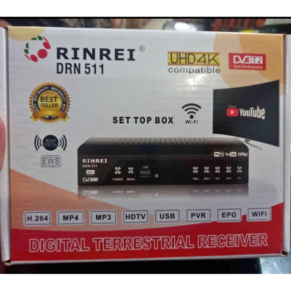 STB/SET TOB BOX RINREI DIGITAL TV RECEIVER BISA YOUTUBE