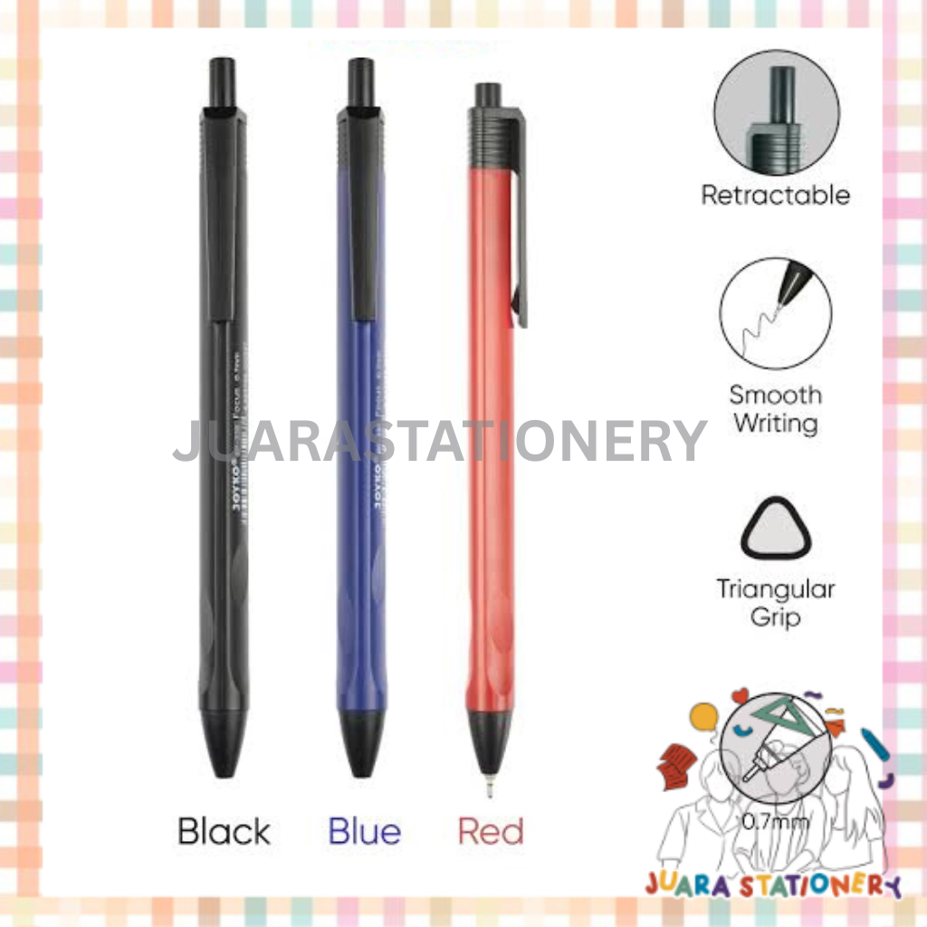 

JUARASTATIONERY Pulpen Joyko Vokus BP 338 Hitam Biru / Pen Lancip Joyko 0.7mm / Bolpen Bolpoin
