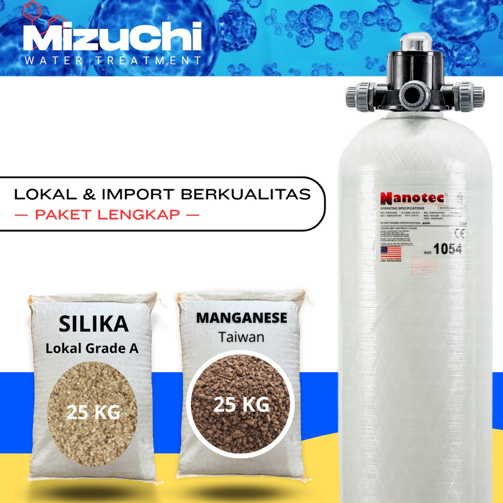 Filter Air Sumur Bor - Paket Filter Air Sumur Bor Keruh Bau Tabung FRP 1054 (Besi, Karat, Berminyak,