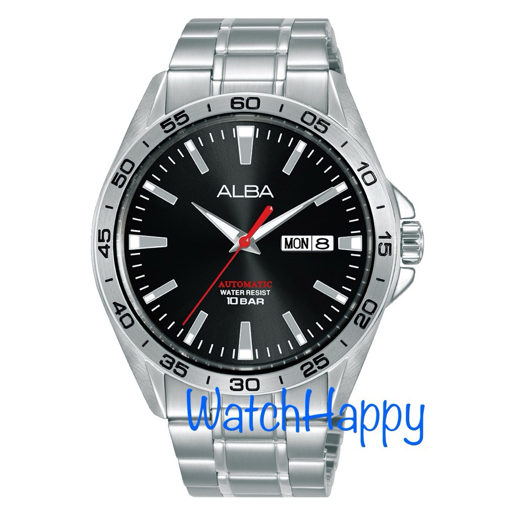 Watchhappy Alba AL4301X1 Men Watch BLACK Dial AUTOMATIC Stainless Steel AL4301 Best Seller ORIGINAL