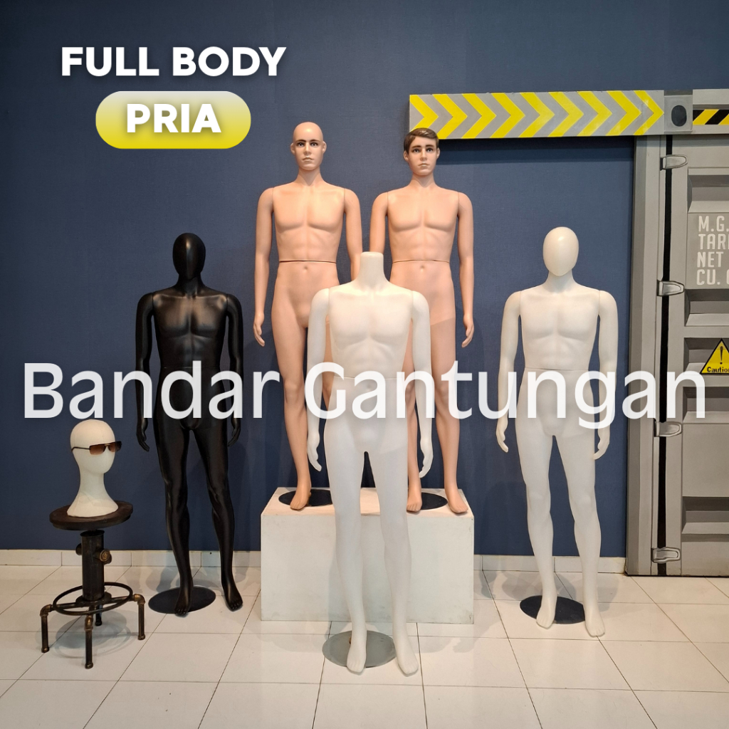 Patung Manekin Full Body Plastik Cowok Patung Laki Laki Display Pakaian Pria Maneqin Cowok-SET B
