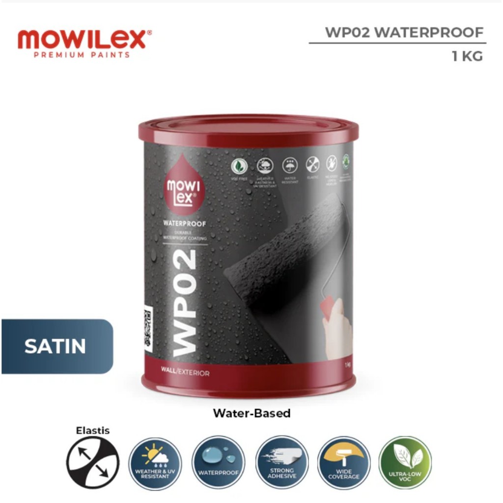CAT MOWILEX WATERPROOF WP02 1 KG - MERLIN GREY WP 909 (Warna Readymix)