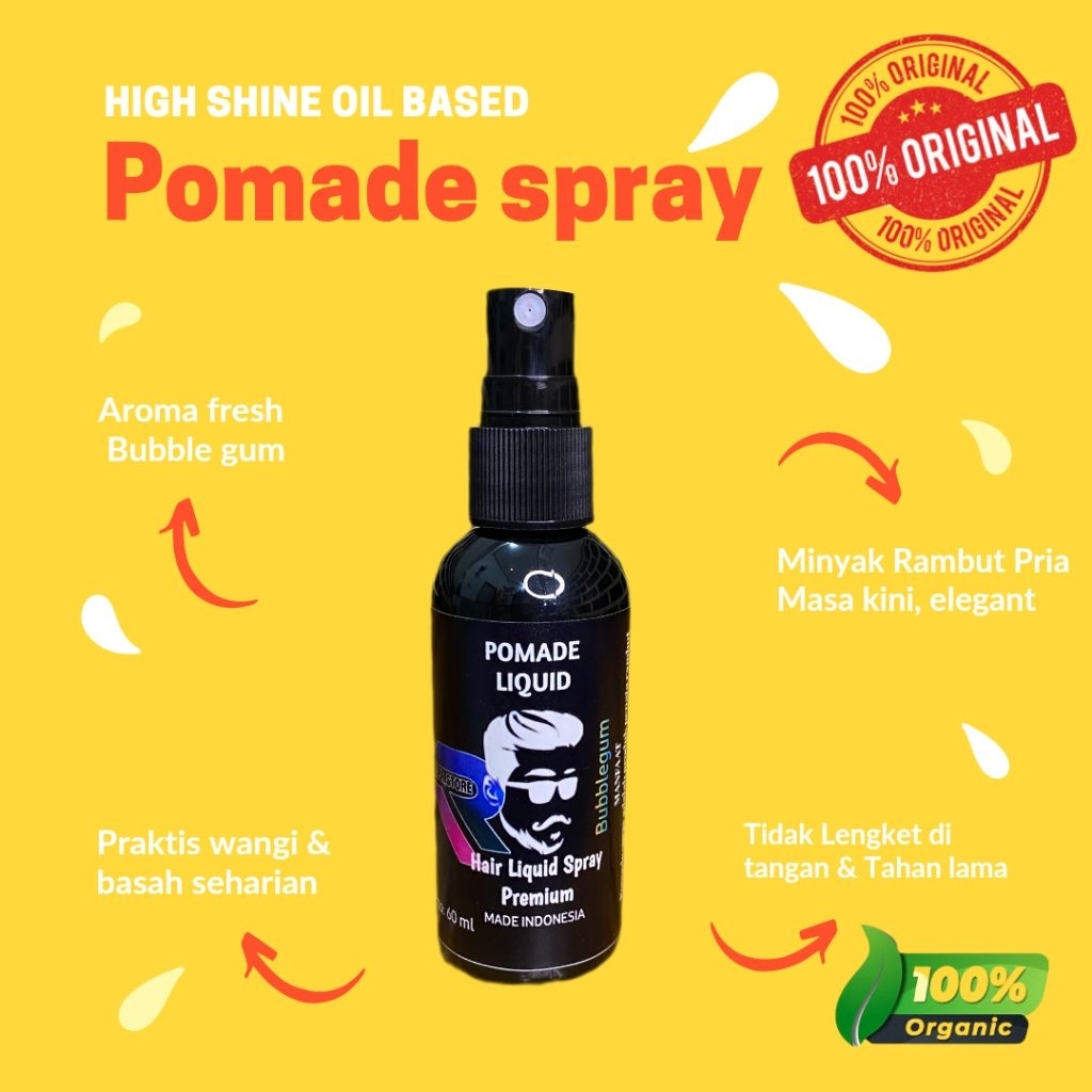 Minyak Rambut Pria Spray Oil Based 60ml Wangi Sepanjang Hari