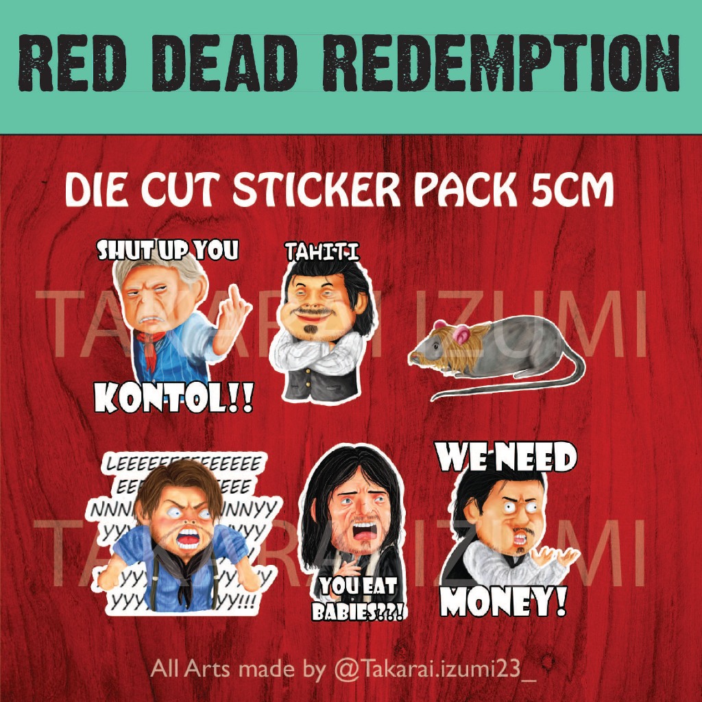 

[BACA DESKRIPSI] Red Dead Redemption | Die Cut Sticker Pack Vynil | By: Takarai Izumi