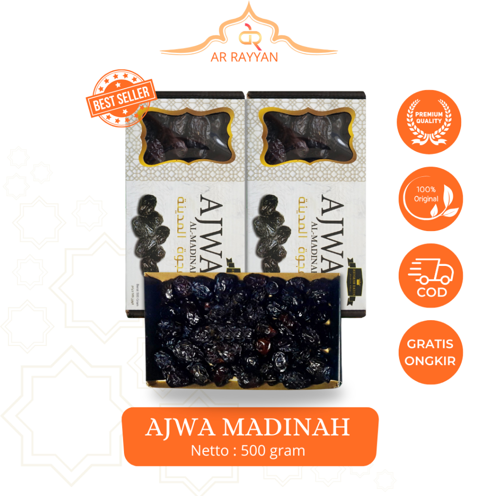 

Kurma Ajwa Madinah Anugrah Premium 500g | Kurma Nabi Asli Fresh