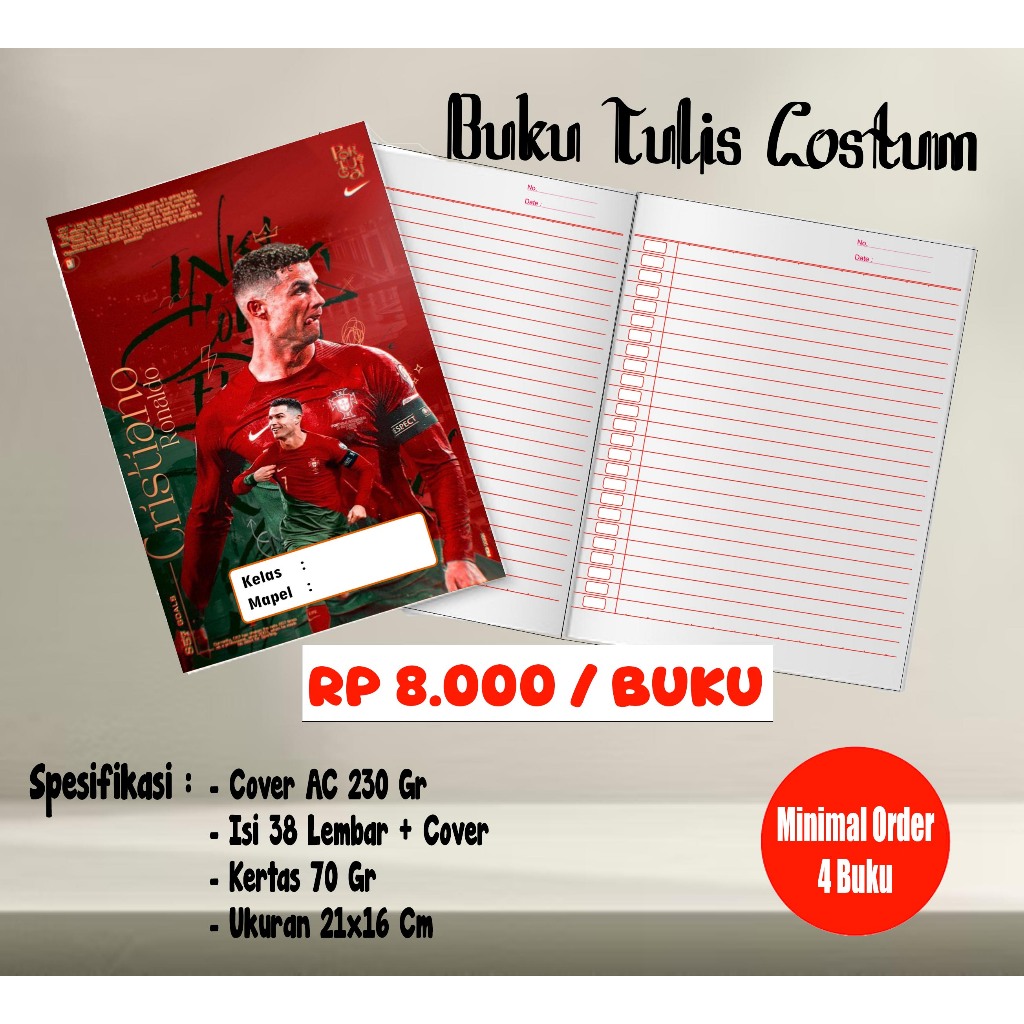 

Buku Tulis Custom Cover ( Nama, Kelas, Mapel, Sekolah ) Ukuran SIDU