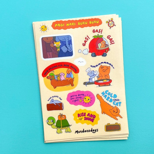 

Mundanedays Sticker Sheet - Pagi Hari Buru Buru