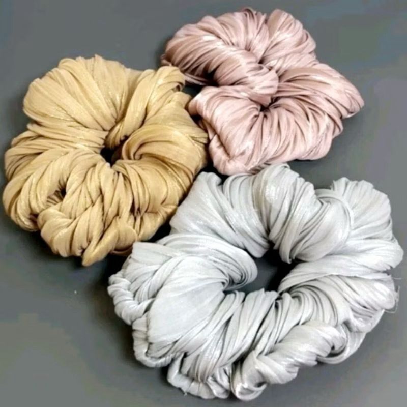 Scrunchie Shimmer Cepol Jumbo / Ikat Rambut Shimer Hijab
