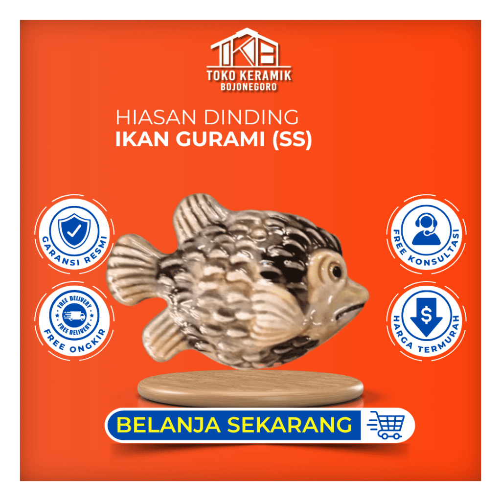 Hiasan Dinding Keramik Bentuk Ikan Gurami (SS)