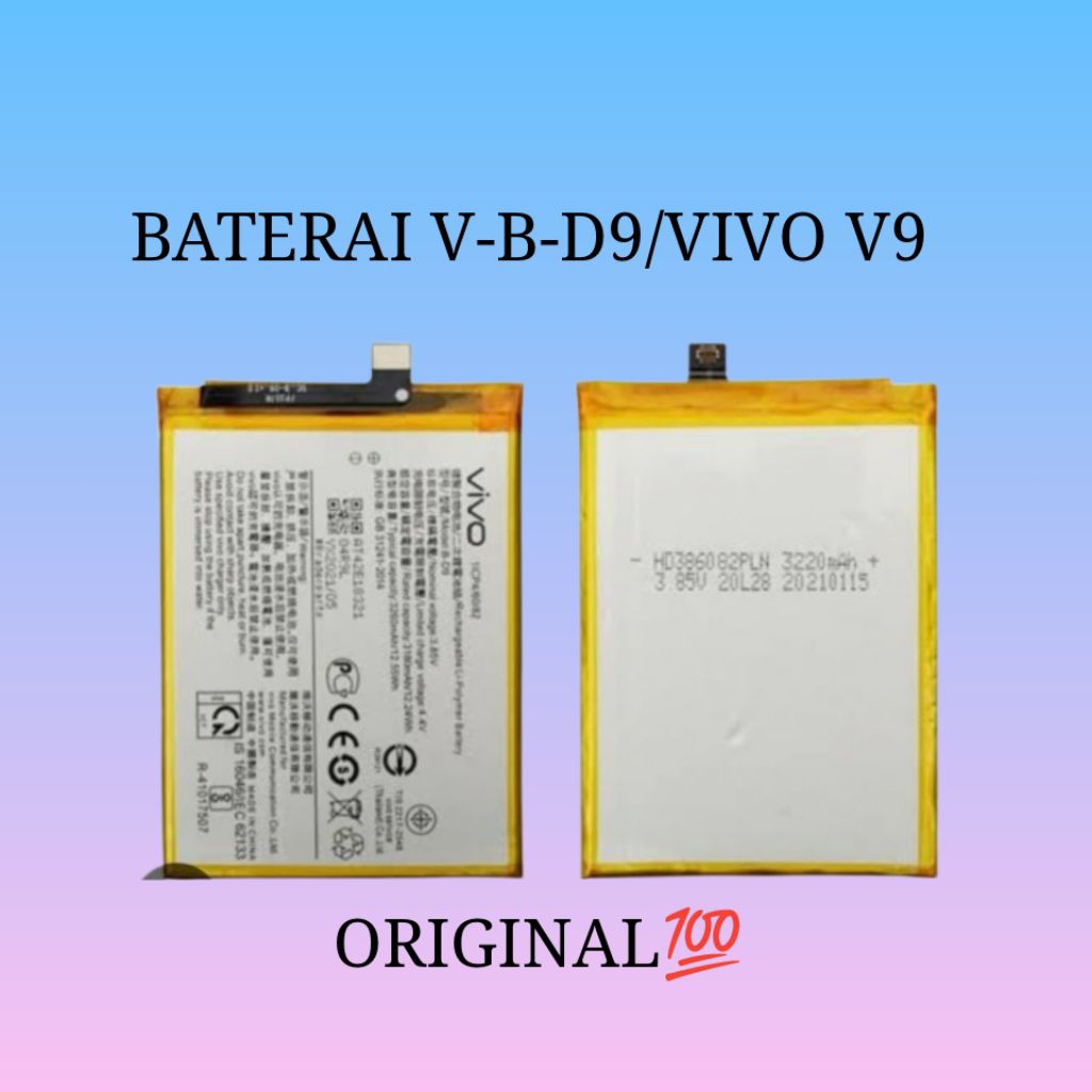 BATERAI V-B-D9/VIVO V9 ORIGINAL