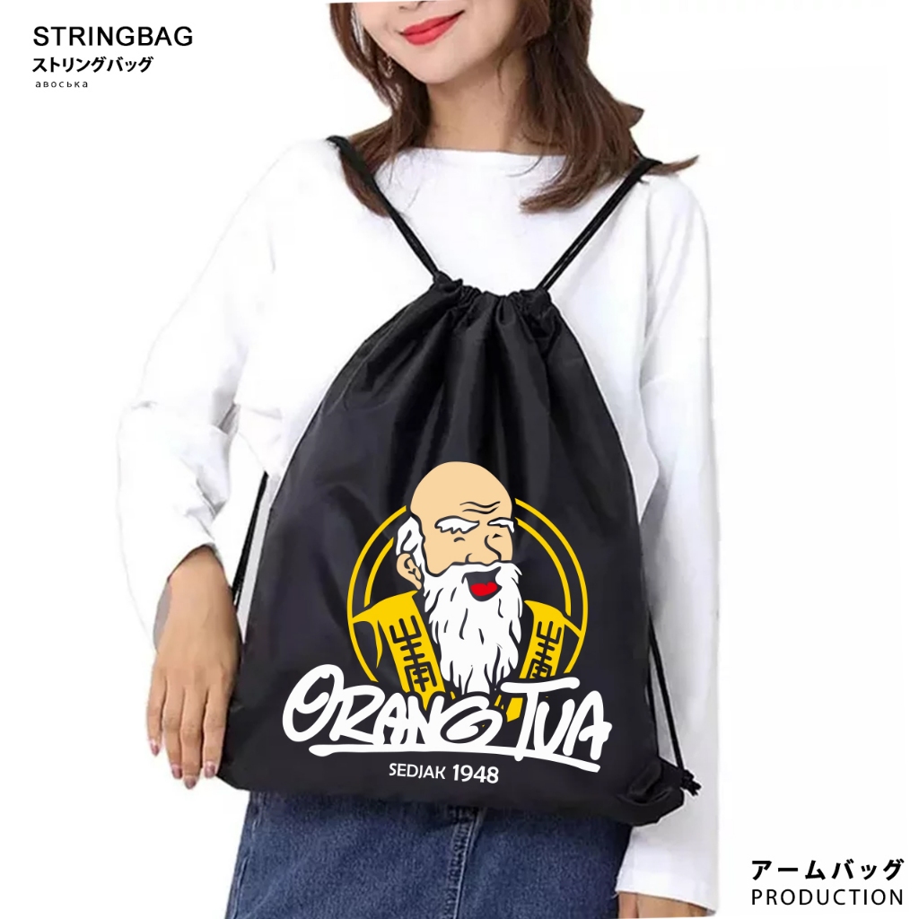 TAS SERUT ORANG TUA BAHAN PARASUT ANTI AIR-STRINGBAG SERUT/DRAWSTRING ORANG TUA