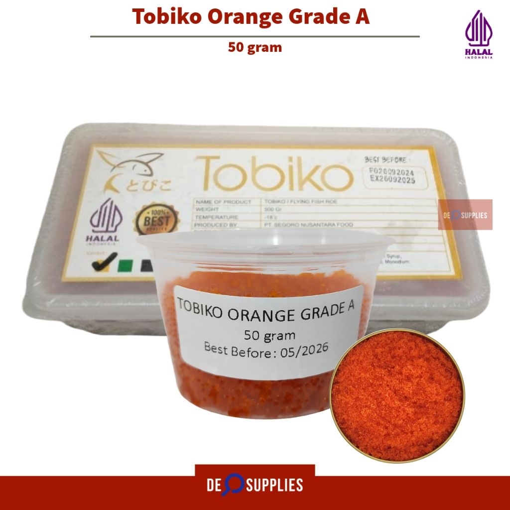 

Tobiko Orange Premium Repack 50gr - Telur Ikan Flying Fish Roe Frozen