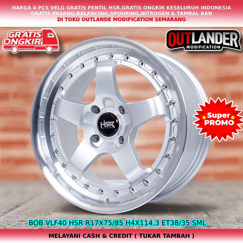 velg r17 lobang 4 untuk mobil Accent Atoz Elantra Panther Carens Pride Visto dll hsr bob r17