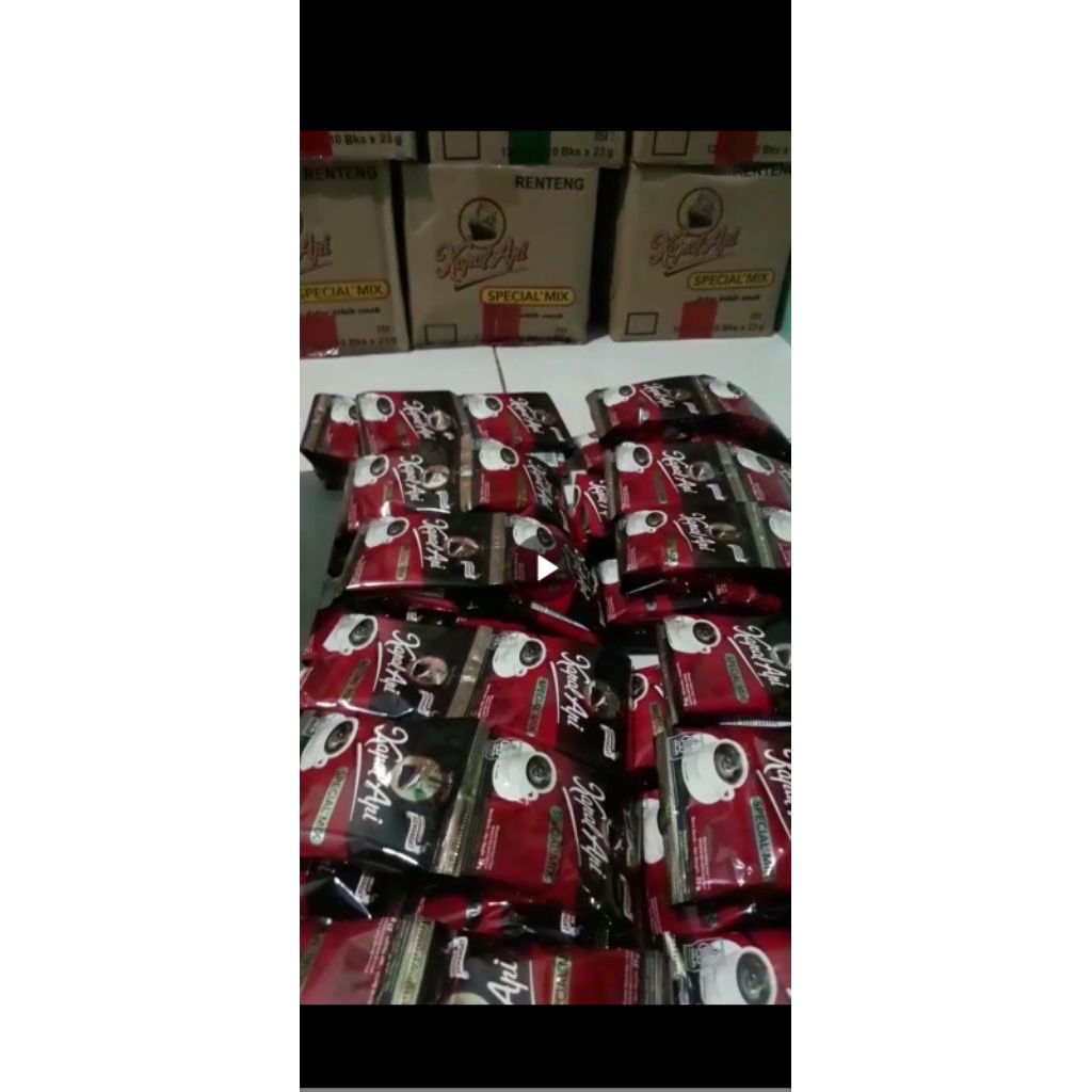 

Kopi kapal api + gula 23 gr 1 renceng isi 10