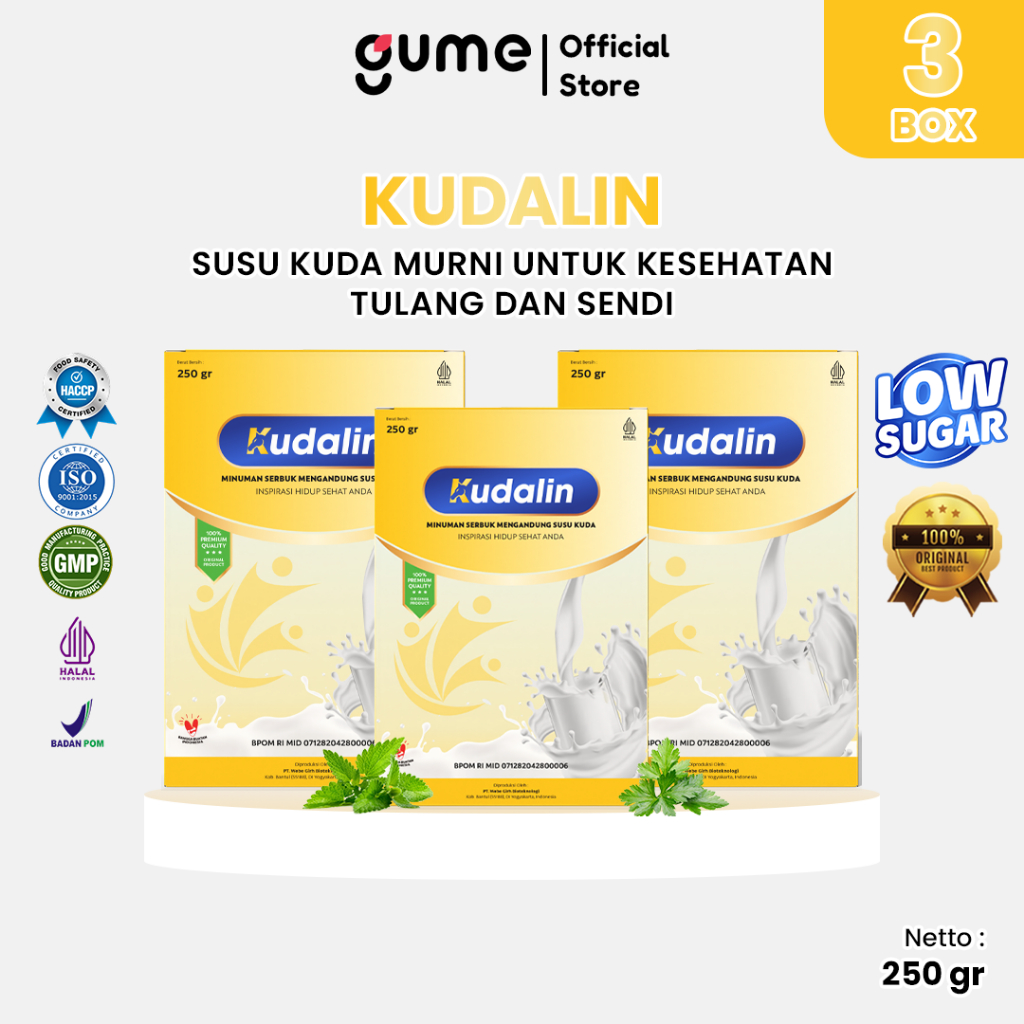 

Kudalin Susu Kuda Murni Asli Sumbawa Untuk Tulang dan Sendi 100% Organic Kemasan 250gr Paket 3 Box