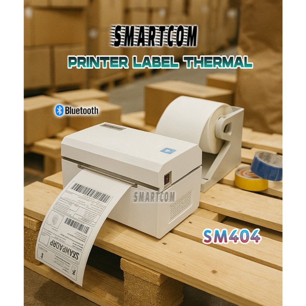 

SMARTCOM ~Printer Thermal Bluetooth Barcode Label Resi SM404 80mm 3 inch Support Bluetooth USB